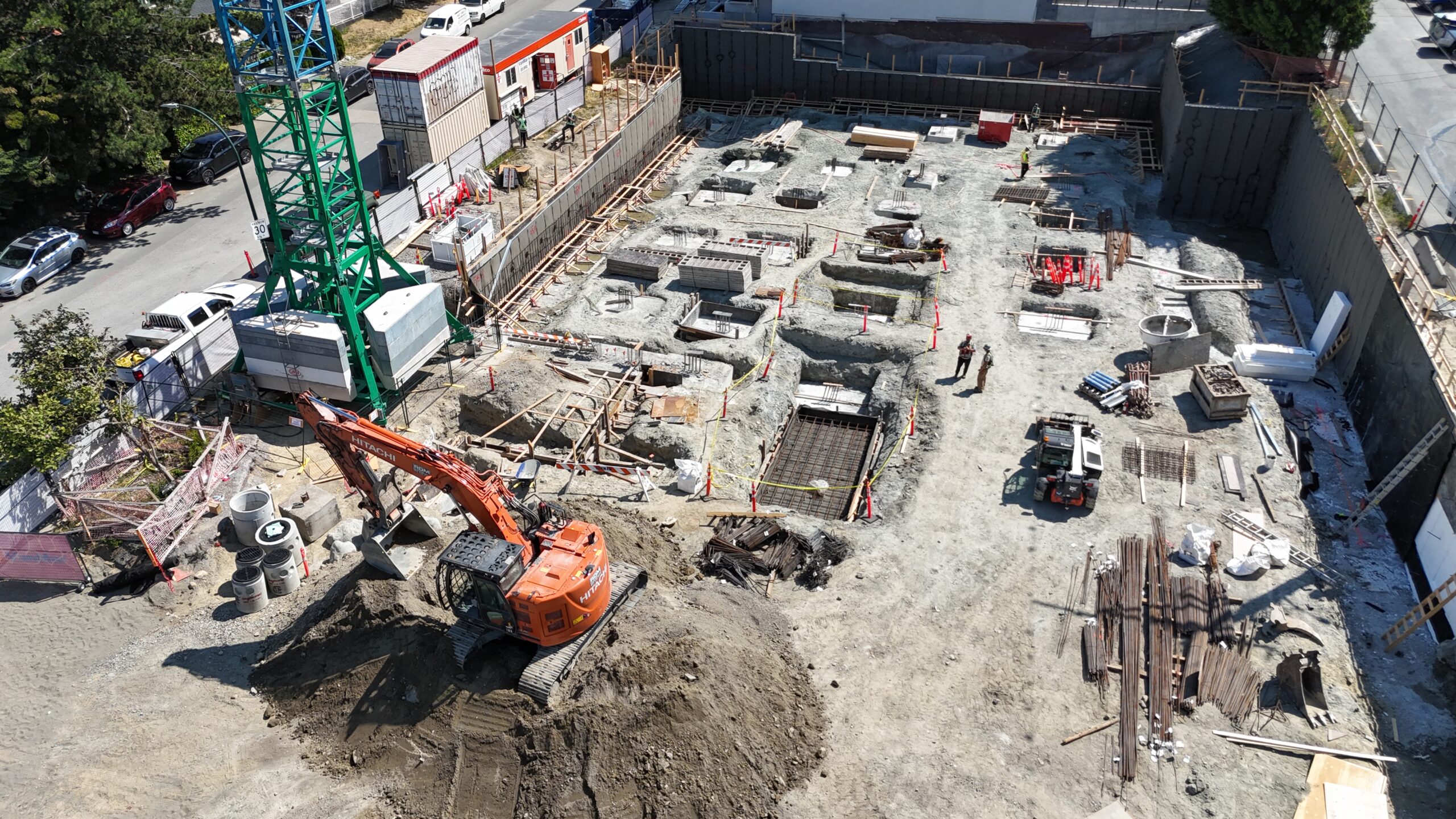 project site under construction facing east